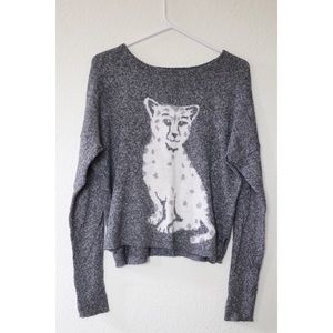 Hollister Cheetah Cat Sweater